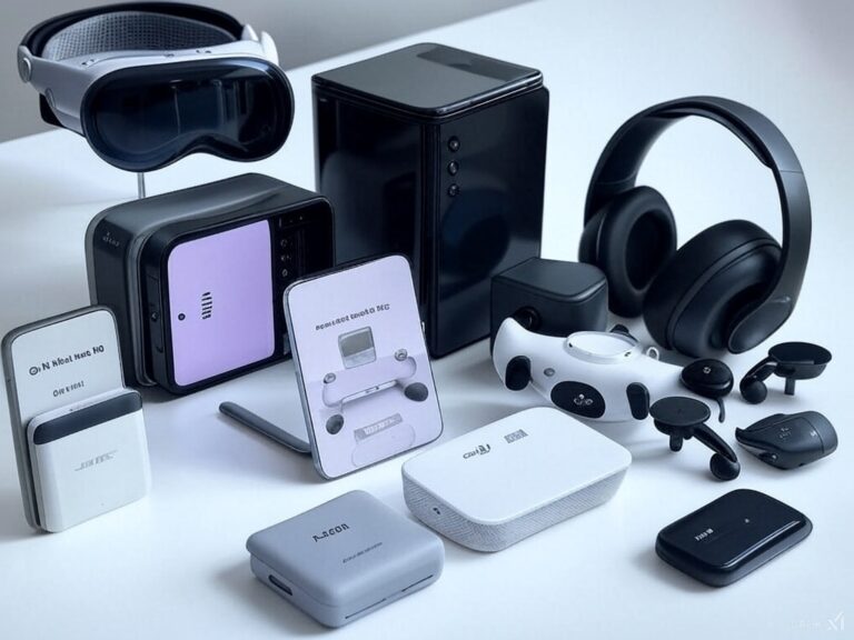 Best tech gear 2025 assortment at Top Ten Gear Hub in a studio setting.